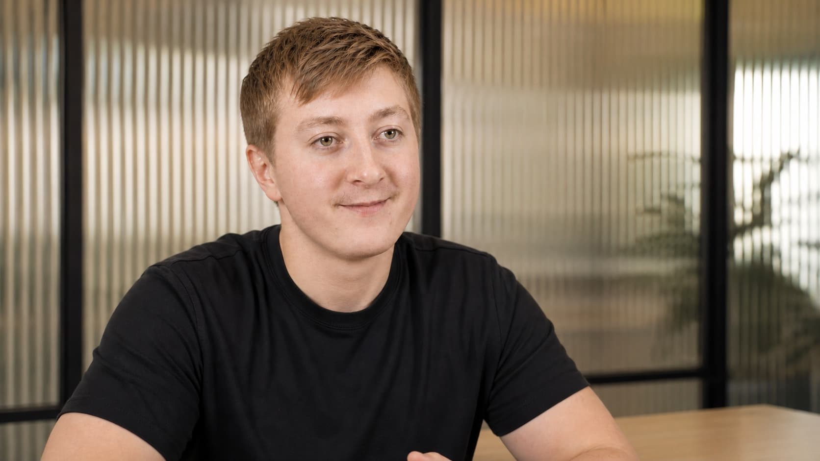 Moritz Zinecker during an interview